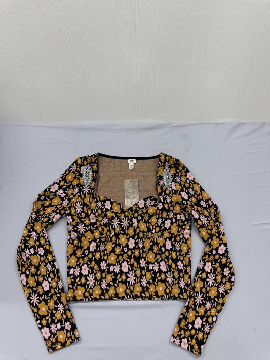 River Island Women's Top – Size 12, Floral, Long Sleeve