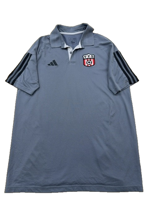 Adidas Men's Gray Polo Shirt – Size L, Regular Fit, Short Sleeve