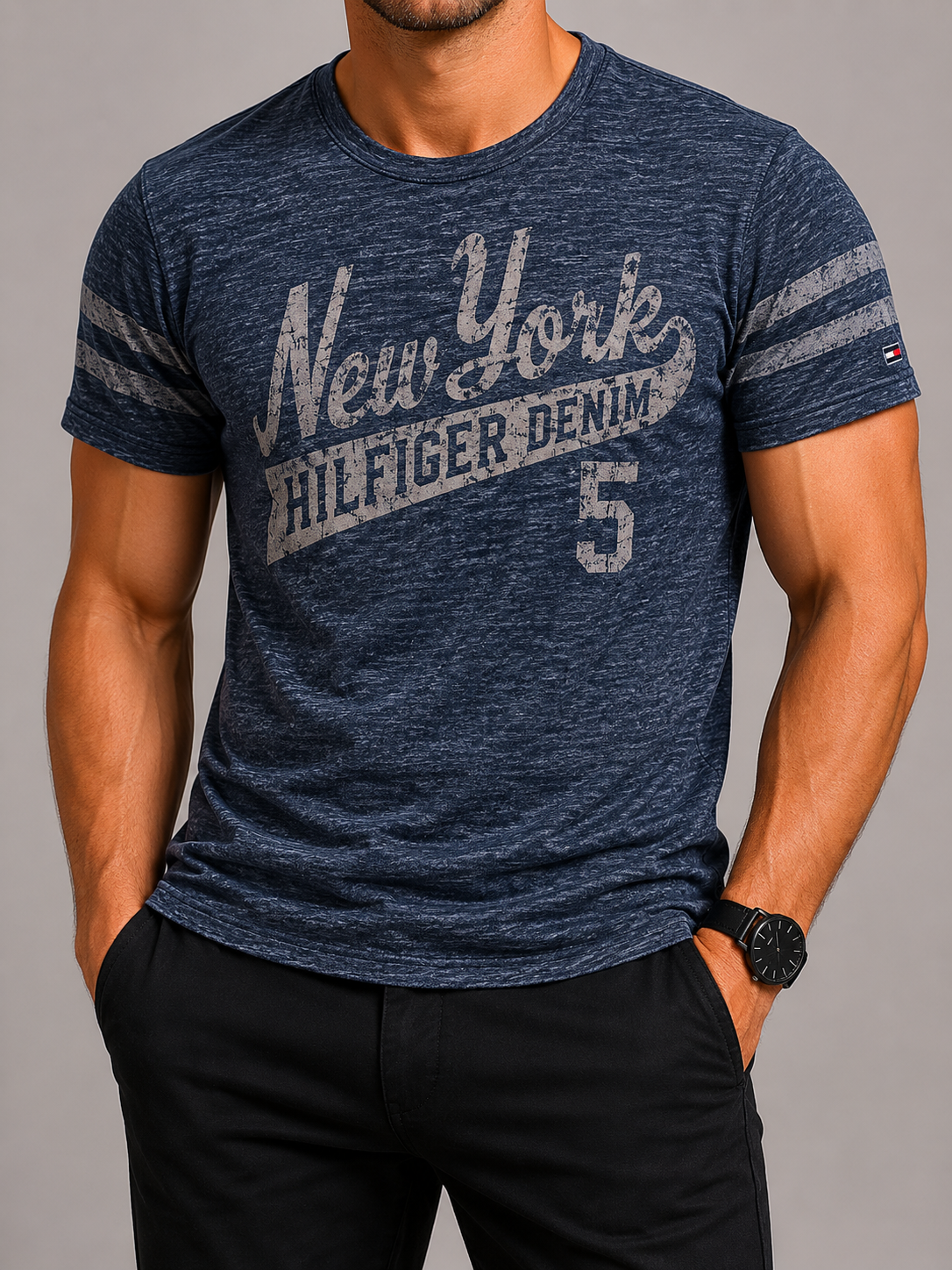 American Brand Women Navy T-Shirt size L product image 1