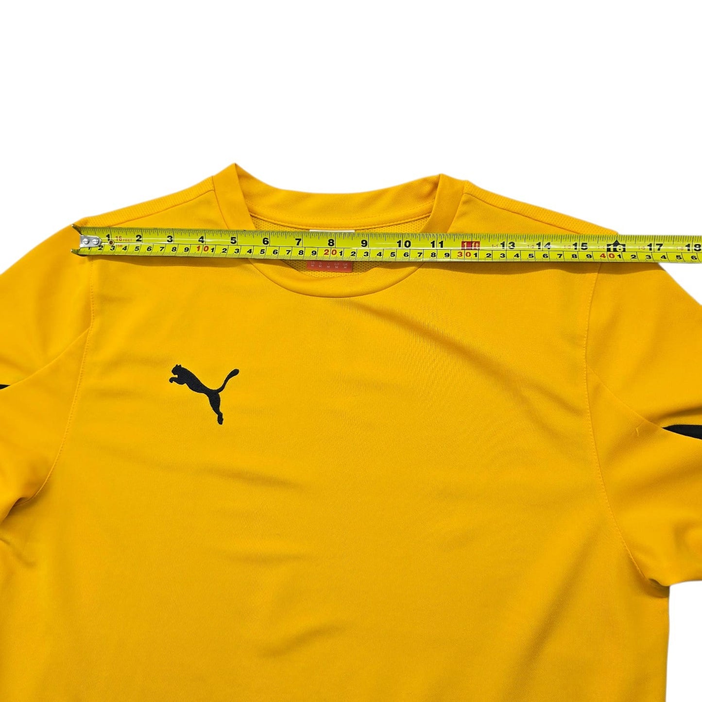 Puma Men's Yellow Black Side Panel T-Shirt Size M