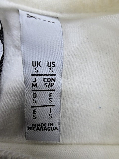 adidas Unisex Kids White Logo Graphic T-Shirt Size S Crew Neck