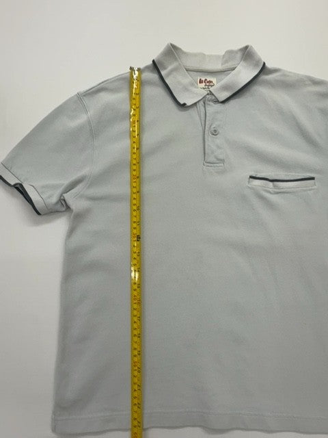 Le Cappe Boys Light Blue Denim Polo Size S Button Front Pocket