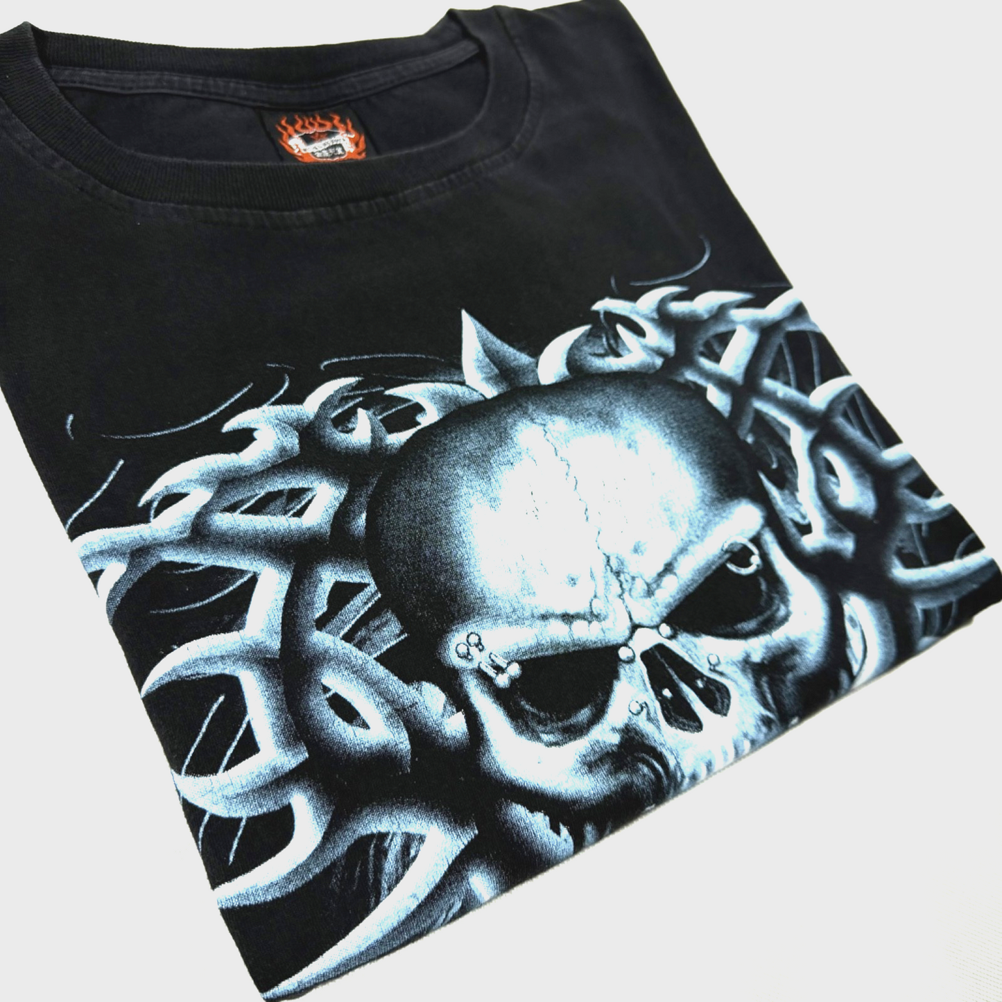 Metal Heaven Men's Large Black Skull Graphic T-Shirt