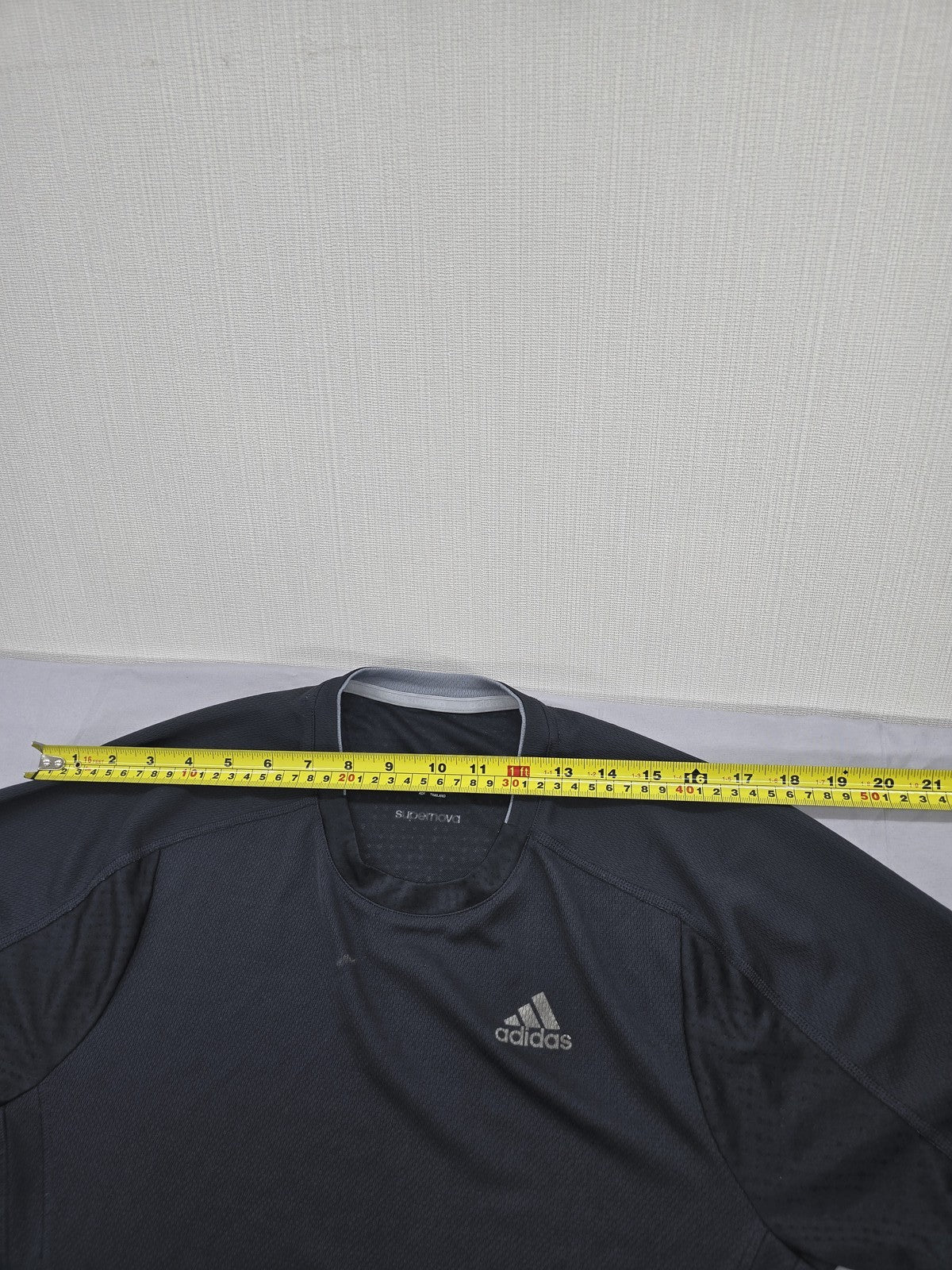 Adidas Men's XL Black Running T-Shirt Stripe Mesh Short Sleeve
