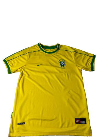 Nike Brazil CBF Yellow Soccer Football Jersey Men's Short Sleeve