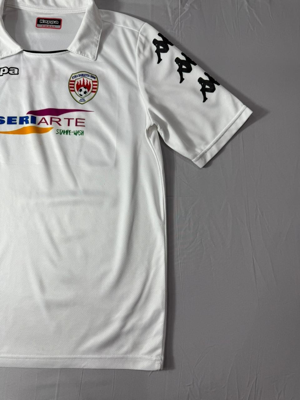 Kappa Men's Small Football Jersey White Etra Barletta 2008 Soccer Shirt