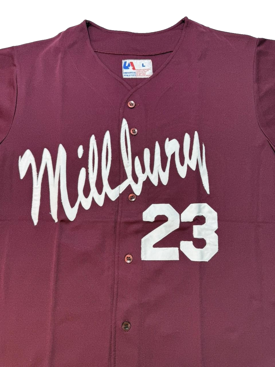 Men's Large Maroon Jersey Athletic Baseball Team Style Top L