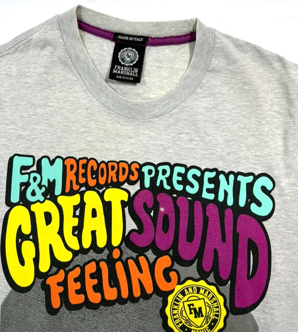 Vtg Franklin & Marshall Graphic T-Shirt "Great Sound Feeling" F&M Records - M