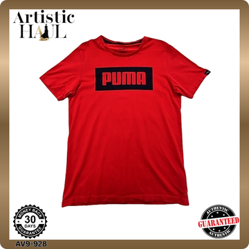 Puma Red Cotton Short Sleeve Crewneck T-Shirt Men's S