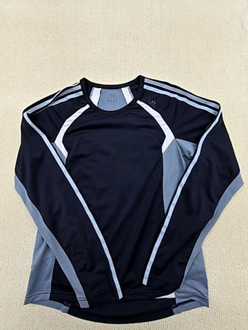 Adidas Men's Black 3 Stripes Long Sleeve Crewneck T-Shirt Size L