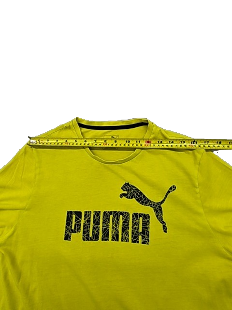 PUMA Men's Yellow Short Sleeve T-Shirt Size L Crewneck