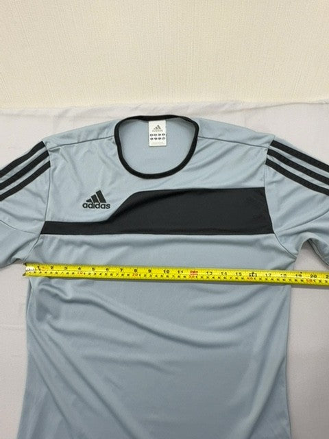 Adidas Men's Grey Striped Training Jersey S Short Sleeve