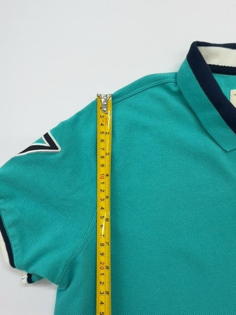 Polo Boys Teal Polo Shirt 100% Cotton Pique Knit Size M Excellent Cond