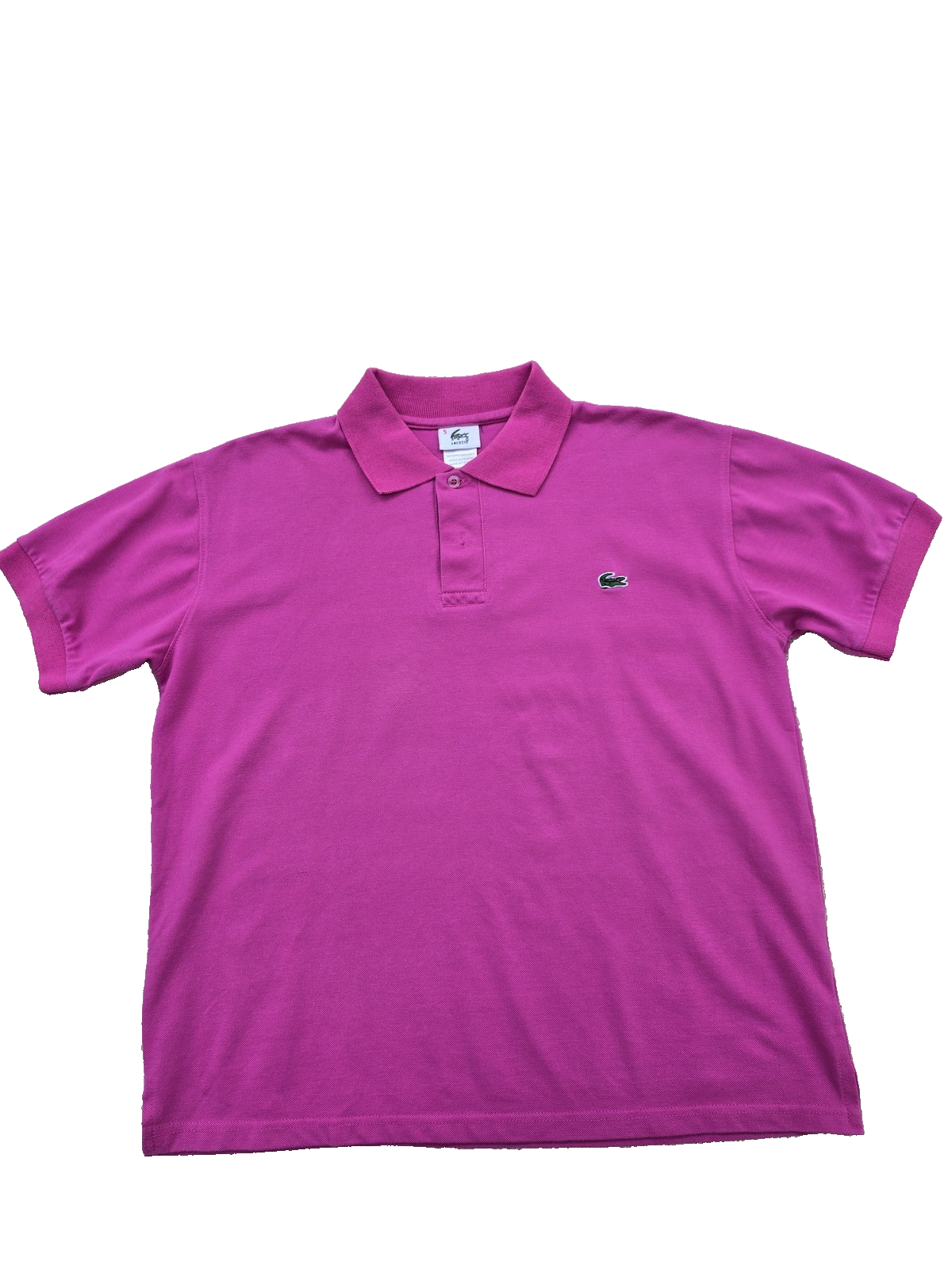 Lacoste Fuchsia Pink Men's L Short Sleeve Cotton Polo France Croc Logo