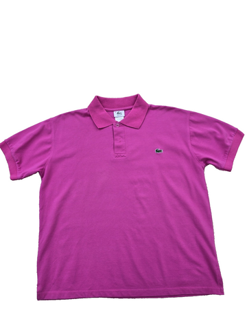 Lacoste Fuchsia Pink Men's L Short Sleeve Cotton Polo France Croc Logo