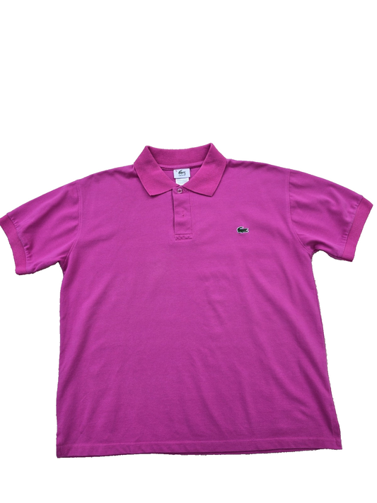 Lacoste Fuchsia Pink Men's L Short Sleeve Cotton Polo France Croc Logo