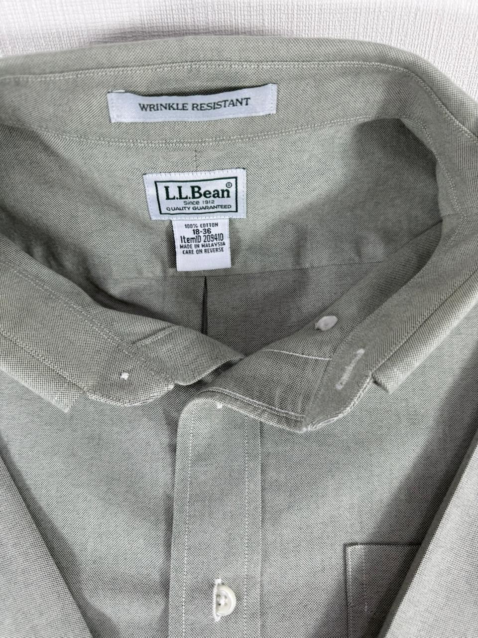 L.L.Bean Men's XL Dress Shirt Grey Wrinkle Resistant Button Down
