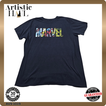 Marvel Black Graphic Crewneck T-Shirt X-Large Men's 100% Cotton