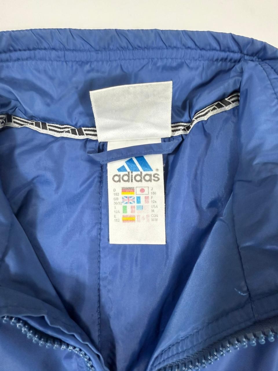 Adidas Blue Full Zip Lightweight Jacket Men's Size M Made in Indonesia