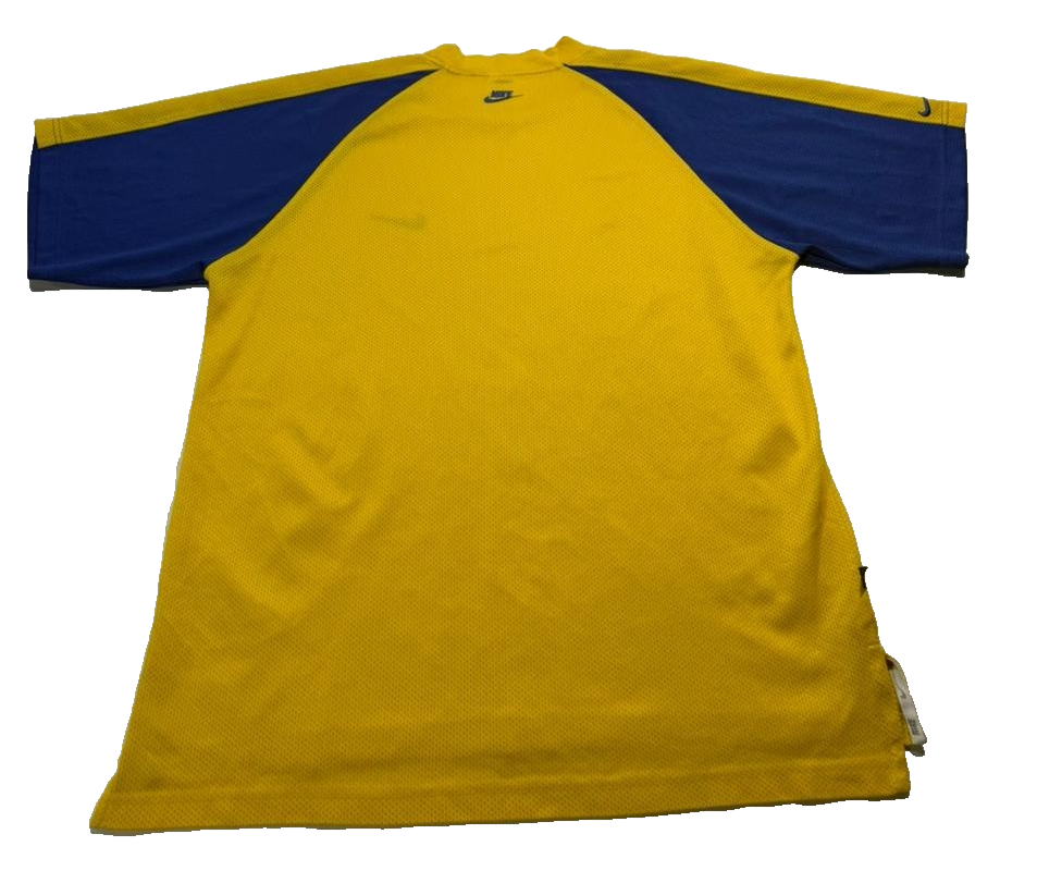 Nike Men's Yellow Blue Mesh Training Shirt Made In Usa Size XL