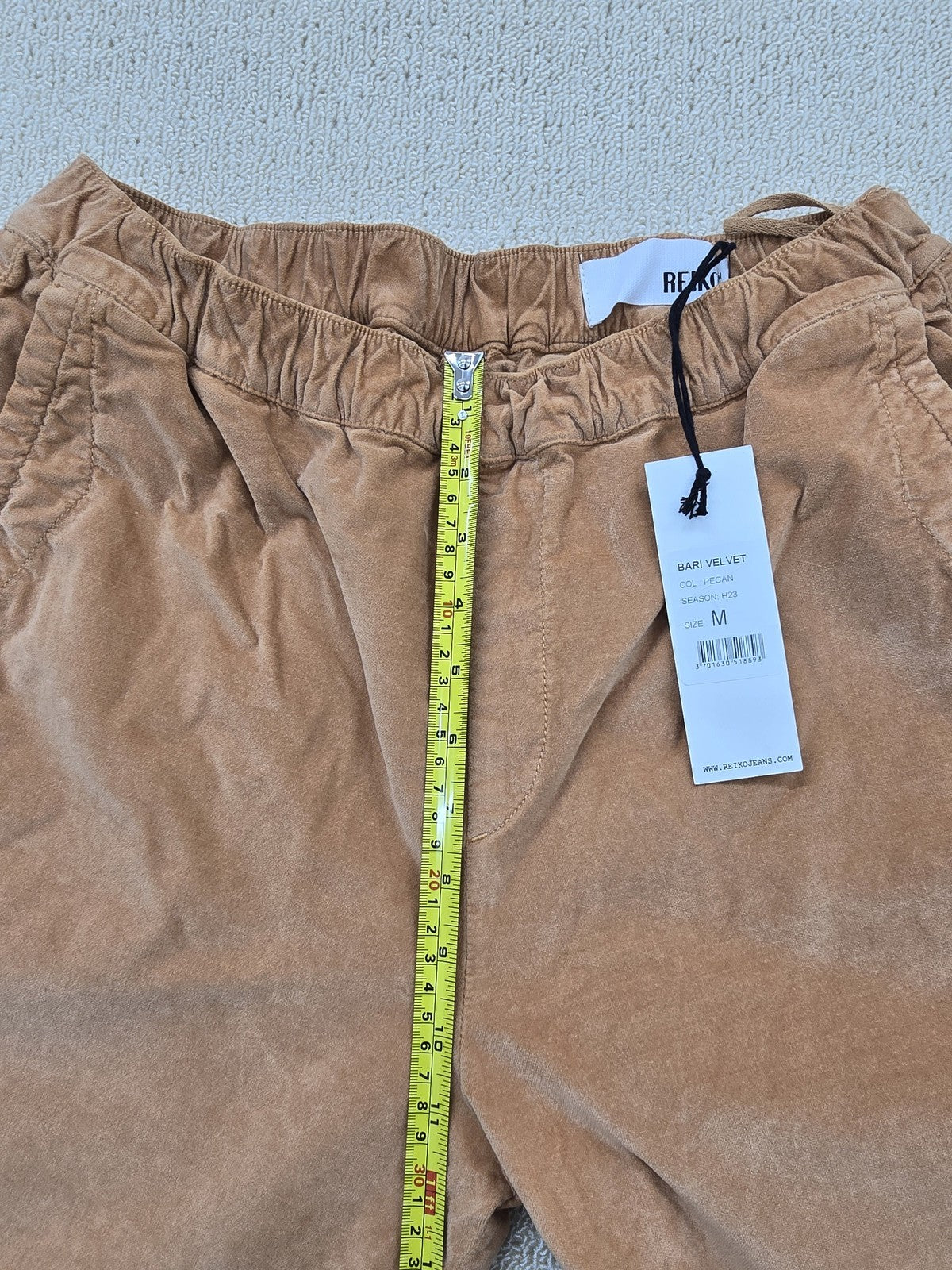 Reiko Women's M Baggy Pecan Brown Cotton Velvet Wide Leg Pants