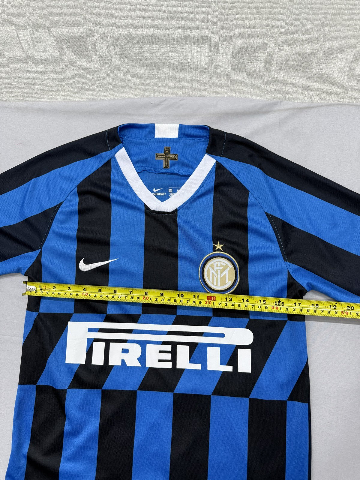 Nike Inter Milan Soccer Jersey M Vintage Pirelli Sponsor Blue Black