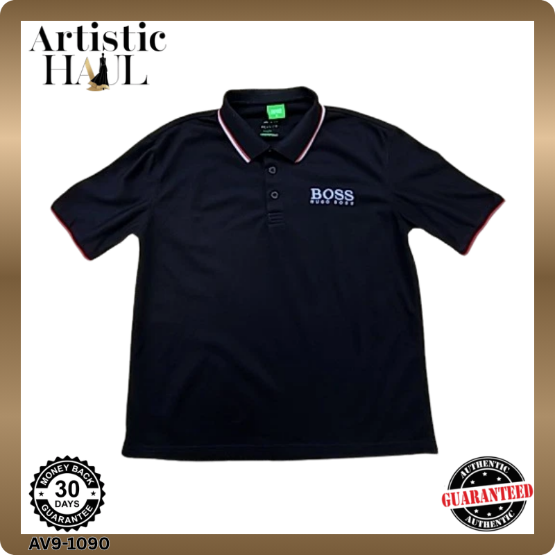 Hugo Boss Black Polo Shirt Men's M Short Sleeve Cotton Regular Fit