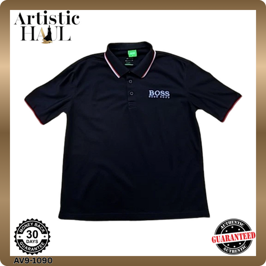 Hugo Boss Men's Black Polo Shirt – Size M, Regular Fit, Short Sleeve