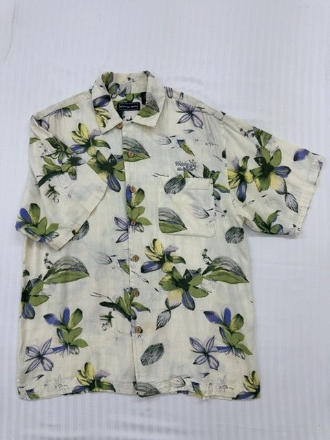 Winner Mate Men's Cream Floral Vintage Shirt Size M