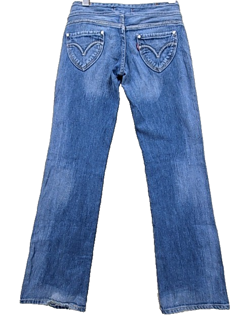 Levi's Women's Heart Pocket Medium Blue Straight Jeans 25x32