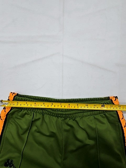 Kappa Men's Green Track Pants Small Side Stripes Tapered Polyester