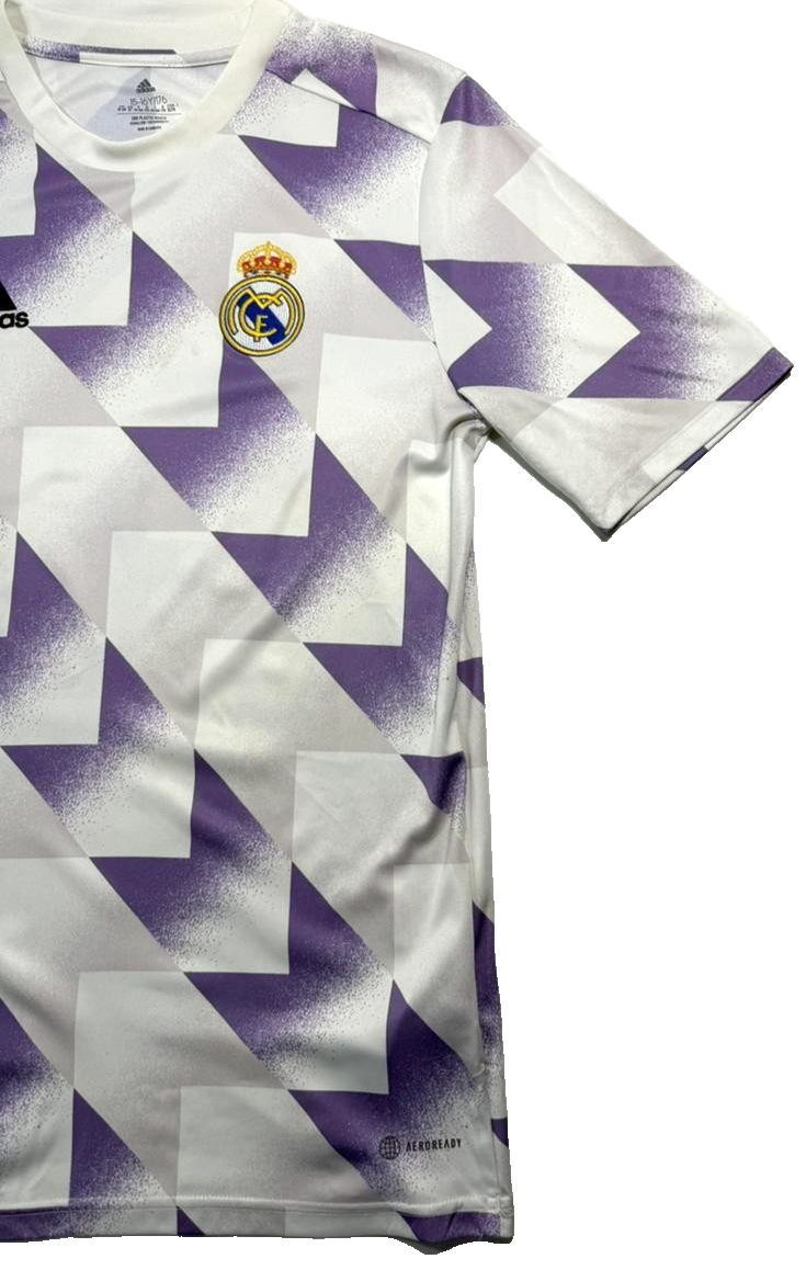 Adidas White Purple Pre-Match Football Shirt Jersey - Size XL