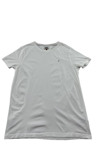 Tommy Hilfiger White Cotton Short Sleeve Crew Neck T-Shirt L