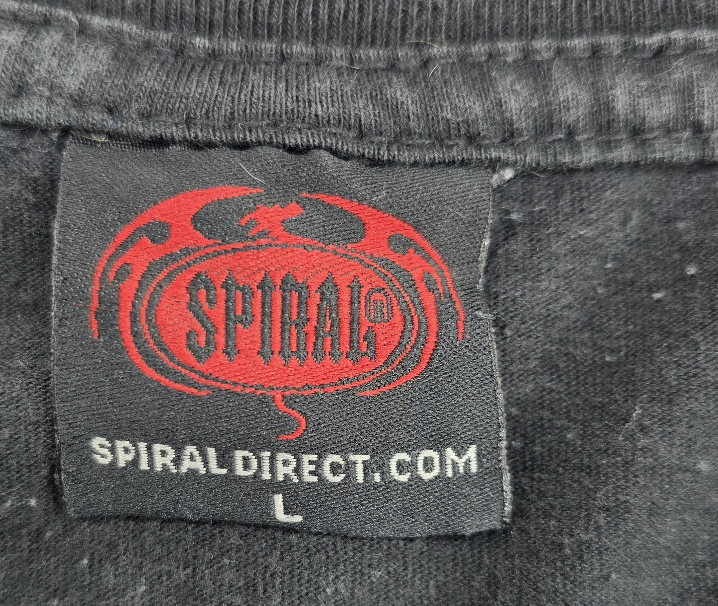 Spiral Direct Men's Black Skull Gothic T-Shirt Size L Cotton