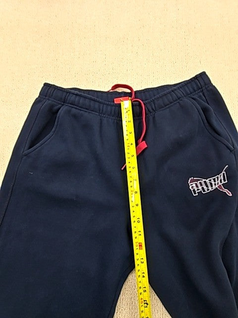 Puma Men's Navy Fleece Sweatpants Size L Regular Fit