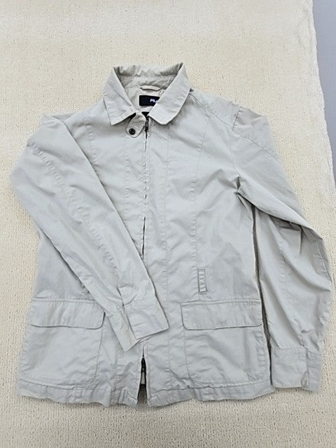 Fila Women's Vintage Windbreaker Jacket M Light Grey Cotton