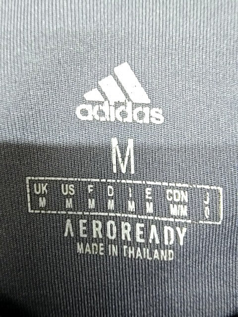 Adidas Men's M Grey Striped Player Issue Football Shirt AeroReady