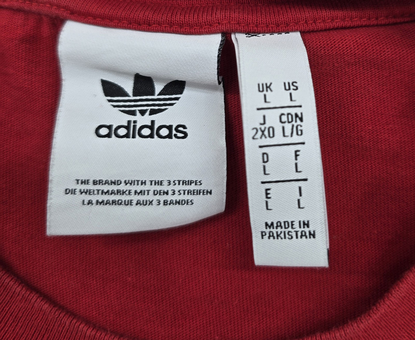 Adidas Originals Men's Burgundy Striped T-Shirt L Three Stripes Trefoil