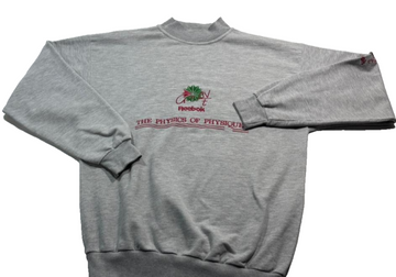 Gray Reebok The Physics Of Physiques Embroidered Crewneck Sweatshirt - Size L