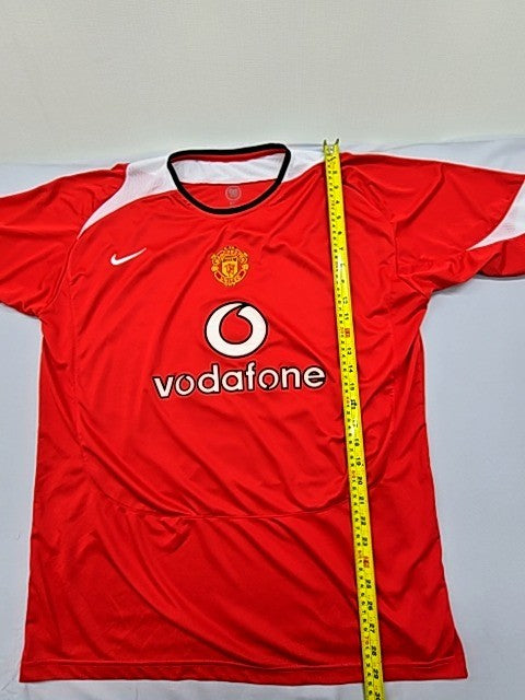 Nike Men's Red Manchester United Soccer Jersey XL Short Sleeve Vintage