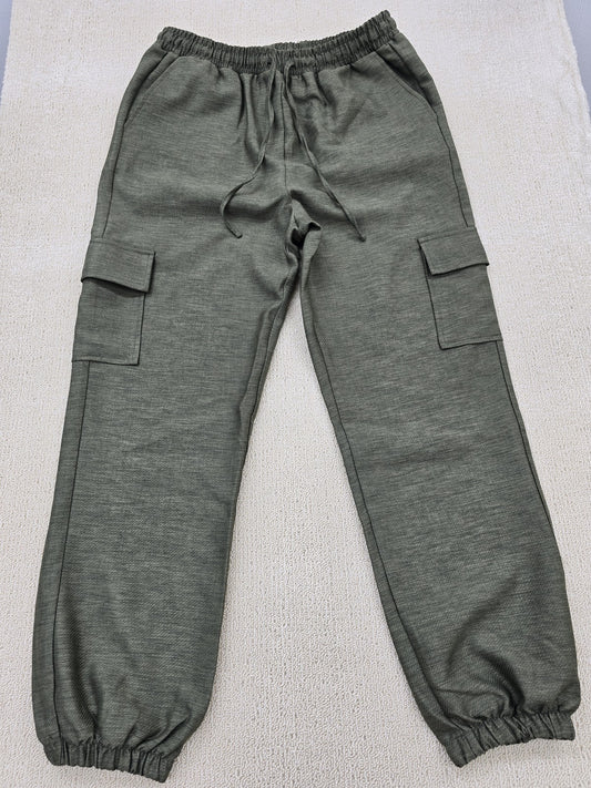 Ole by Koton Women's Gray Pants – Size S, Wide Leg, Cargo