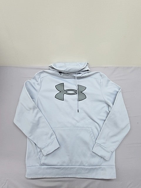 Under Armour Men's L White Fleece Pullover Hoodie Lg