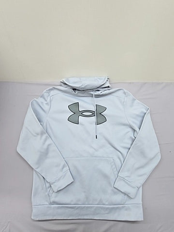Under Armour Men's L White Fleece Pullover Hoodie Lg
