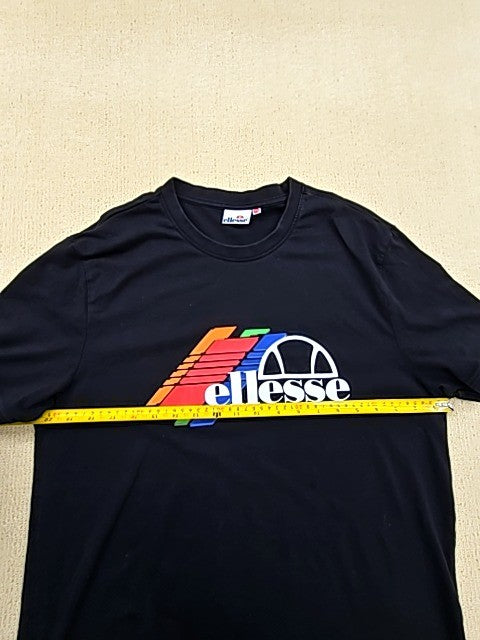 Ellesse Men's XL Black Cotton Crew Neck Short Sleeve T-Shirt