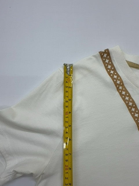 Puma Boys White Sports T-Shirt Size M Crew Neck Jersey Cotton Elastane