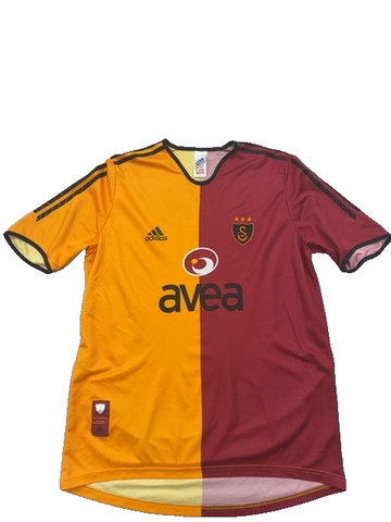 Adidas Men's Large Yellow Maroon Short Sleeve Jersey Crewneck