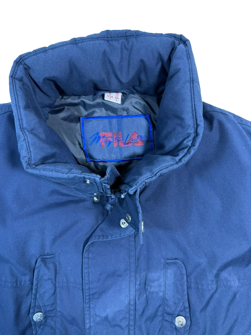 Fila Men's Magic Line Navy Blue Padded Ski Jacket Heavyweight Full Zip Size L