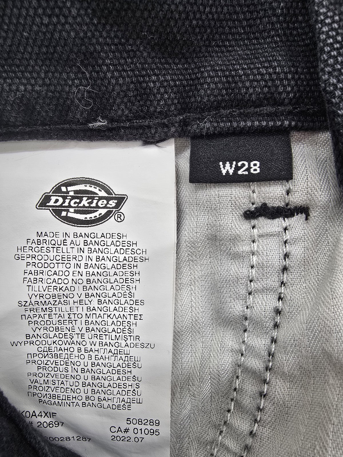 Dickies Cargo Work Pants Men's W28 Black Double Knee Loose Fit