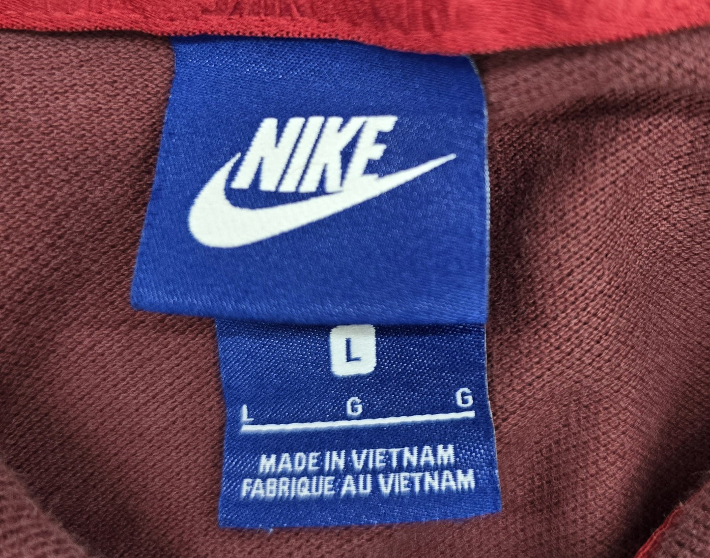 Nike Men's Maroon Polo Shirt Size L Short Sleeve Cotton Button-Down
