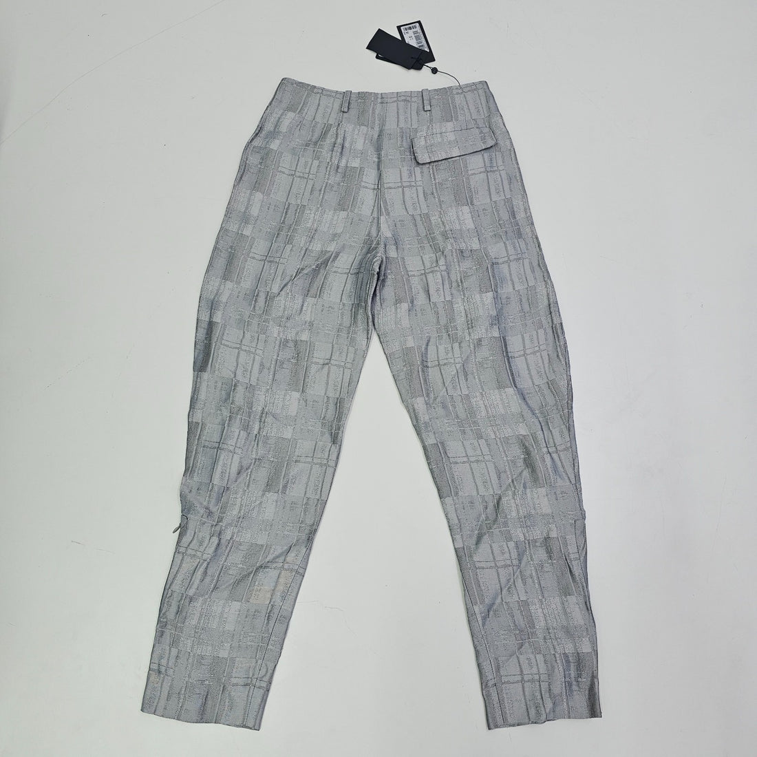 Giorgio Armani Icon Check-Motif Linen-Blend Trousers With Pleats 40 Bnwt